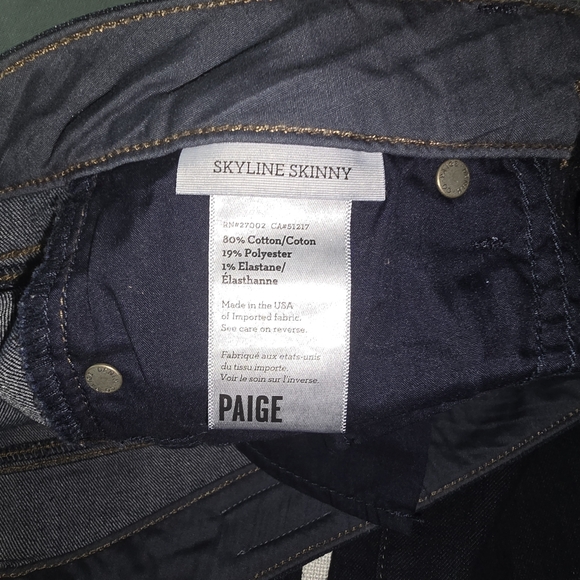 PAIGE Midnight Blue Denim Jeans Skyline Skinny Sz. 26 Travel Casual Outdoor - Picture 8 of 15